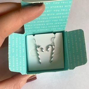 NWT Origami Owl Holiday Candy Cane Earrings